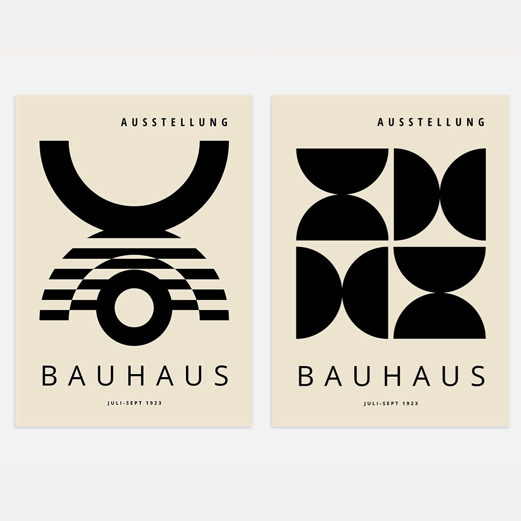 Bauhaus Czarne formy – Zestaw 2 plakatów