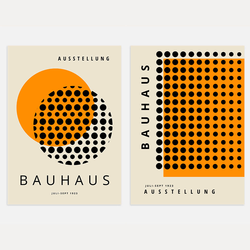 Bauhaus Czerń Pomarańcz – Zestaw 2 plakatów