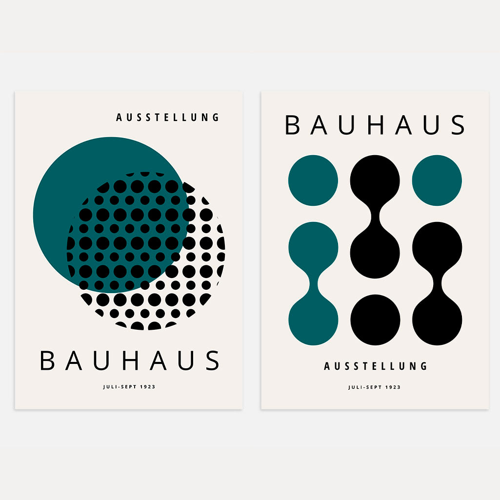Bauhaus Czarny-Zielony – Zestaw 2 plakatów