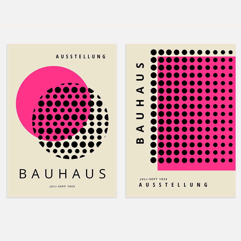 Bauhaus Pink Black Duo Set of 2 Posters