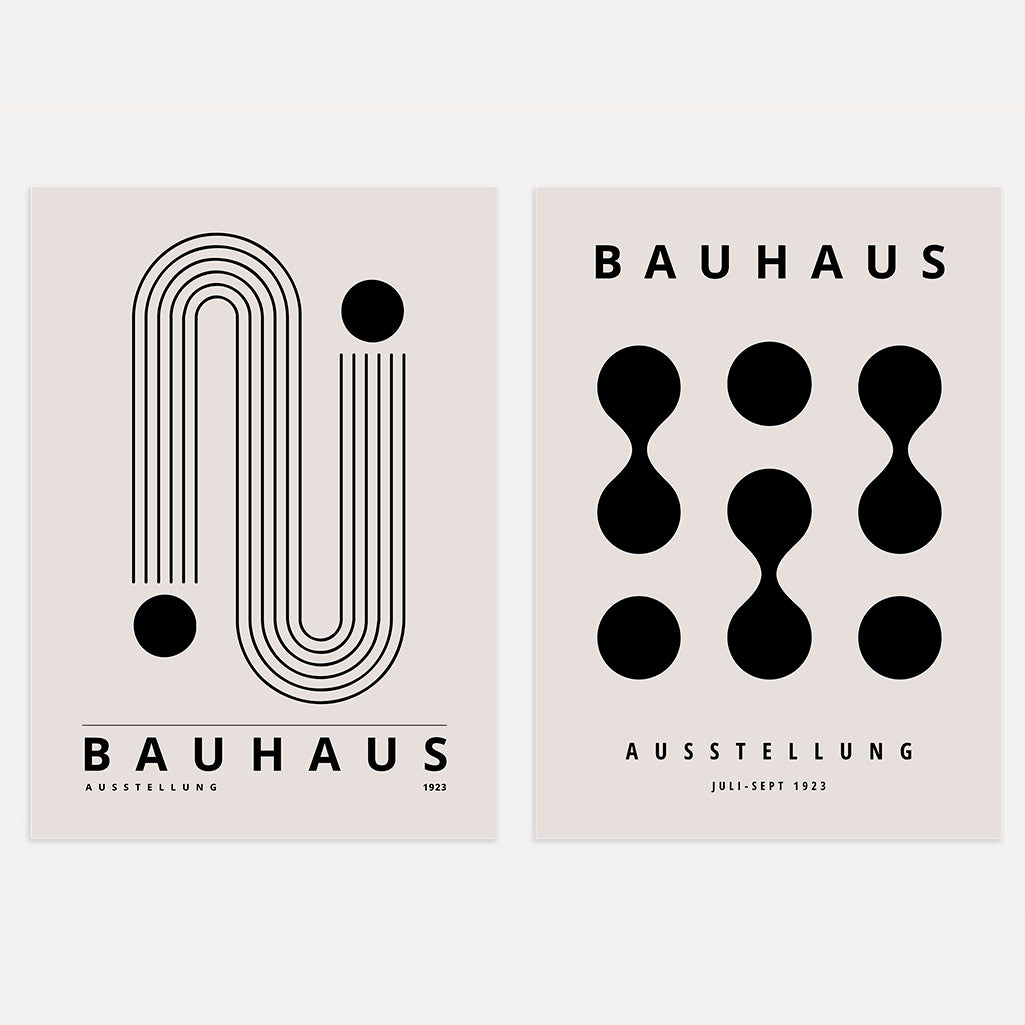 Bauhaus Czarne Formy – Zestaw 2 Plakatów