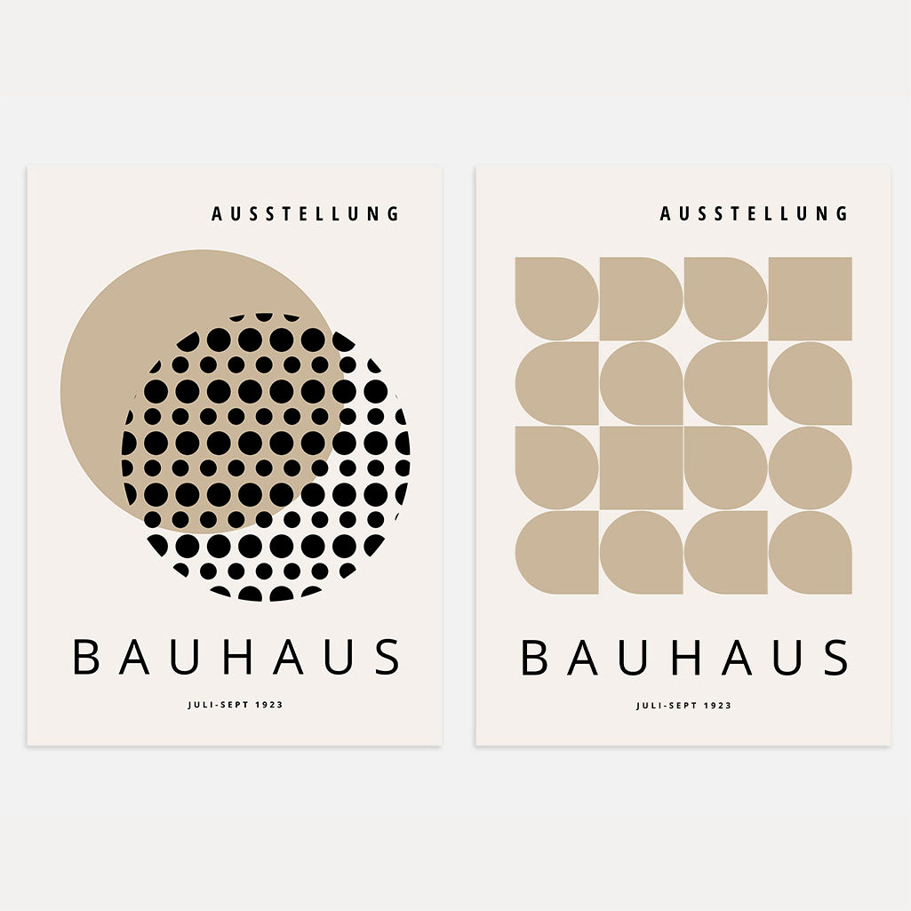 Bauhaus Beżowy – Zestaw 2 plakatów