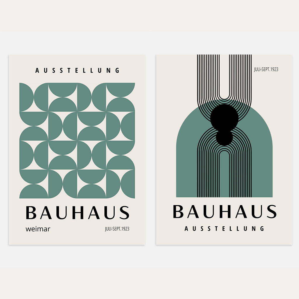 Bauhaus Czerń Zieleń – Zestaw 2 plakatów