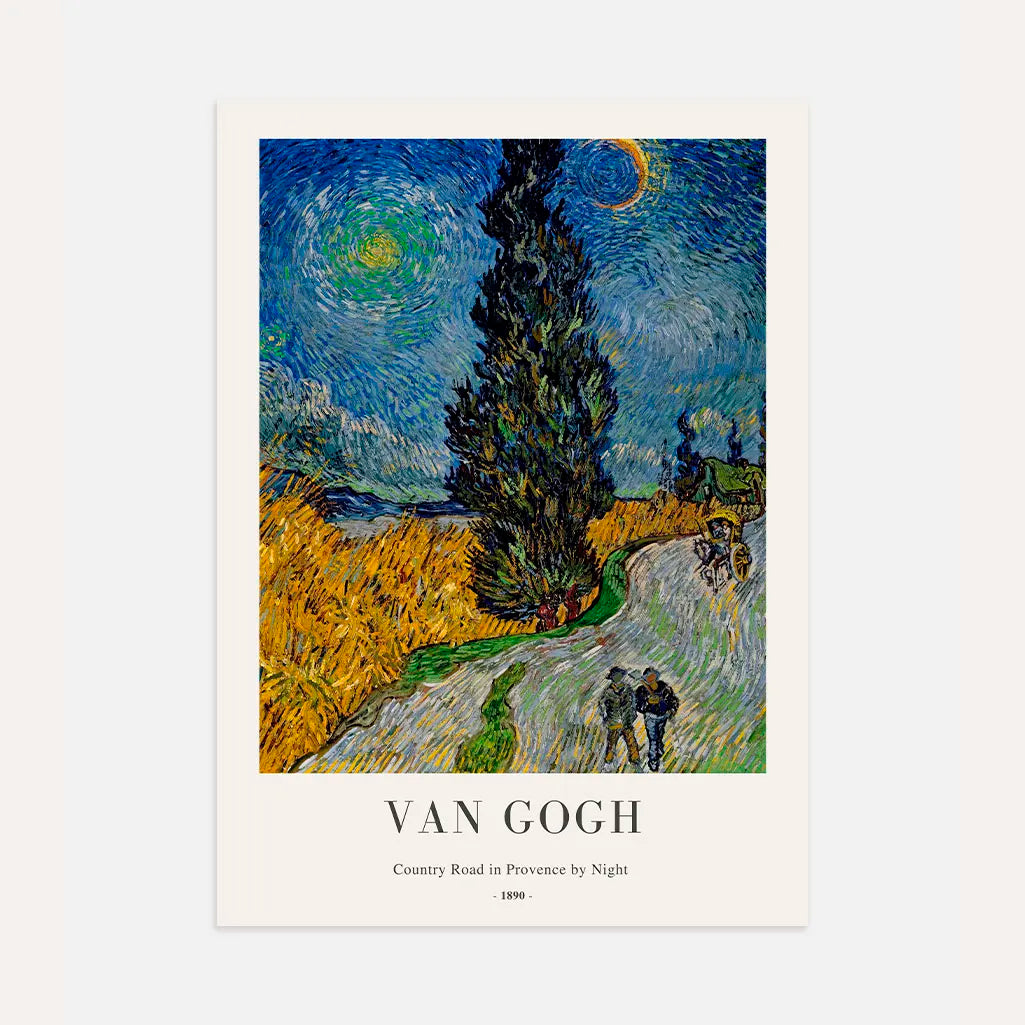 Plakat Van Gogha – Wiejska droga w Prowansji nocą, 1890