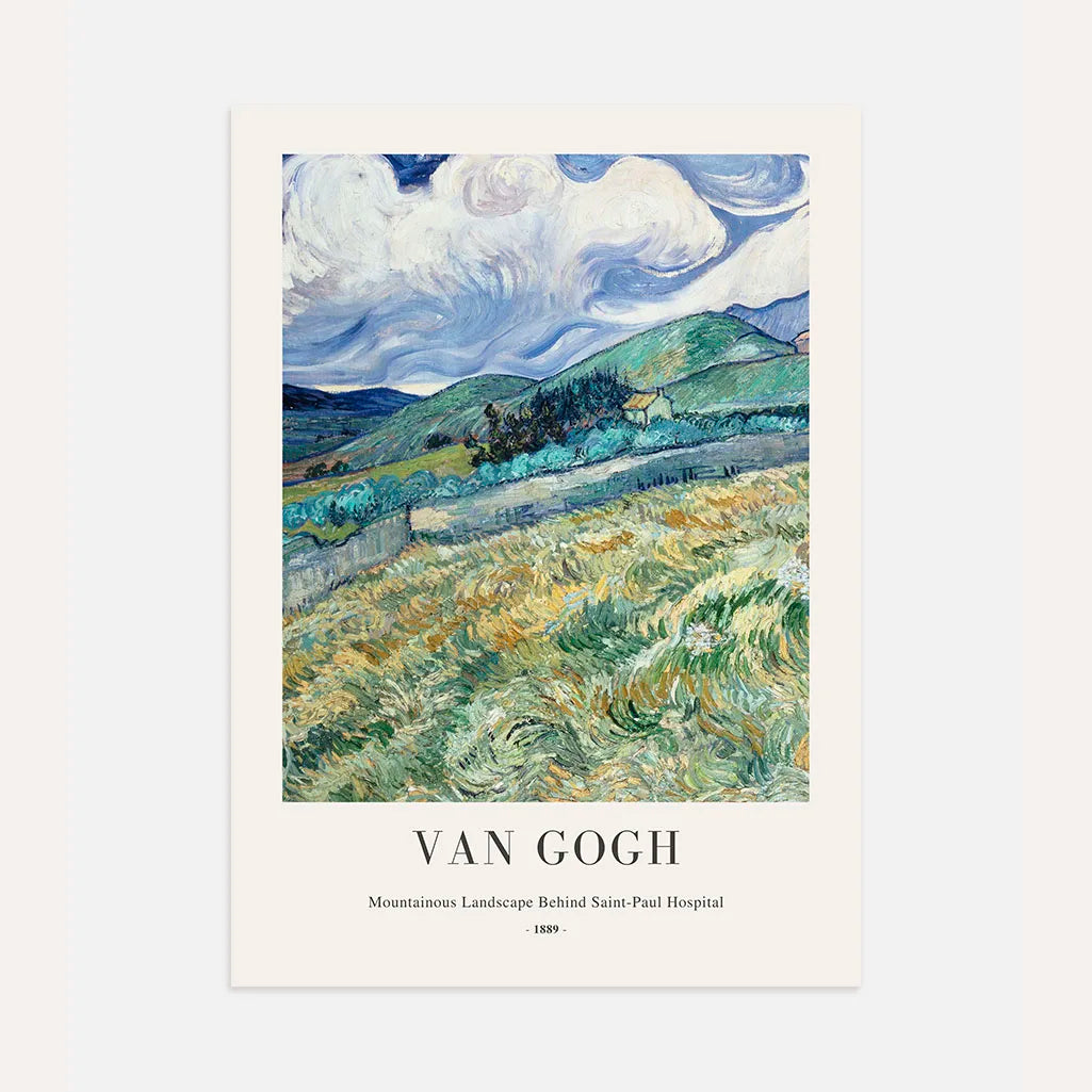 Plakat Vincent van Gogh – Górski krajobraz za szpitalem Saint-Paul