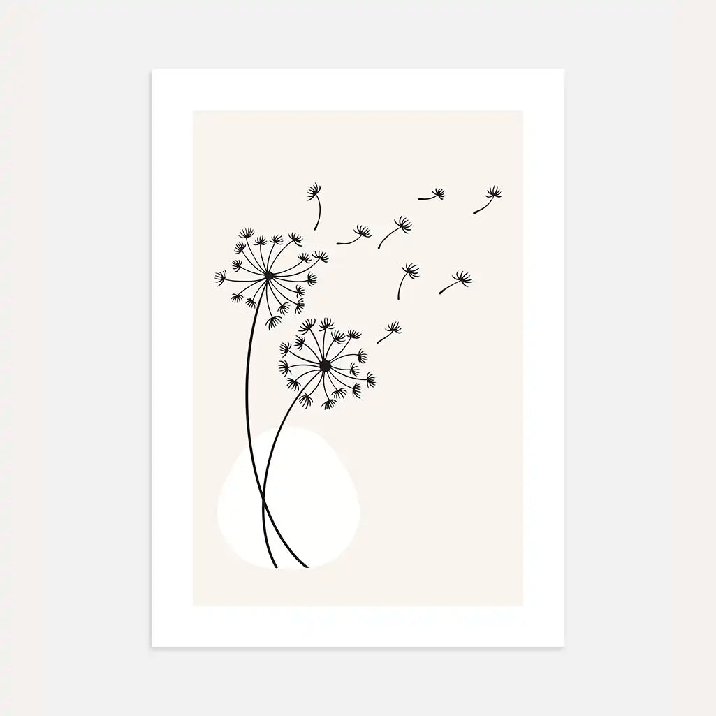Minimalist Dandelion Line Art Poster