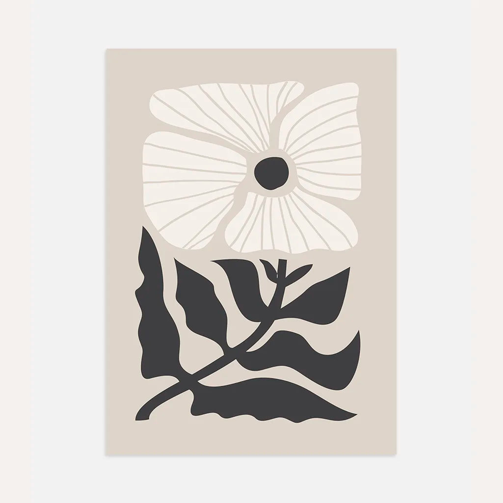 Noir Minimal Flower Poster
