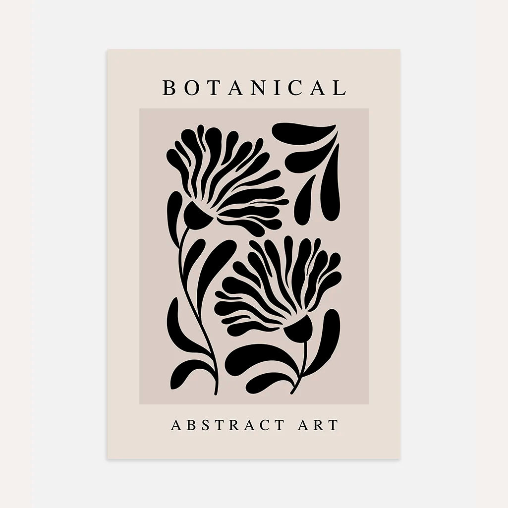 Noir Abstract Flowers Poster