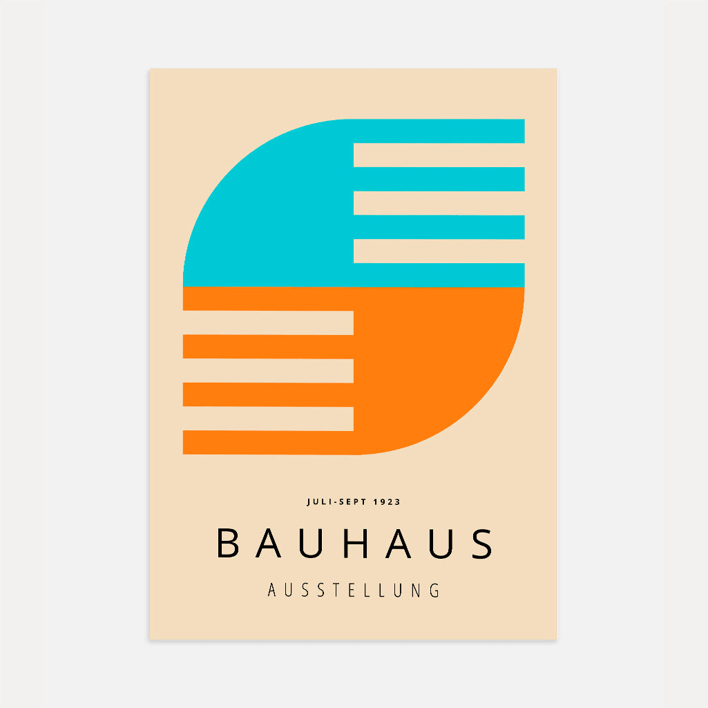 Bauhaus Turkusowo-Pomarańczowy Plakat