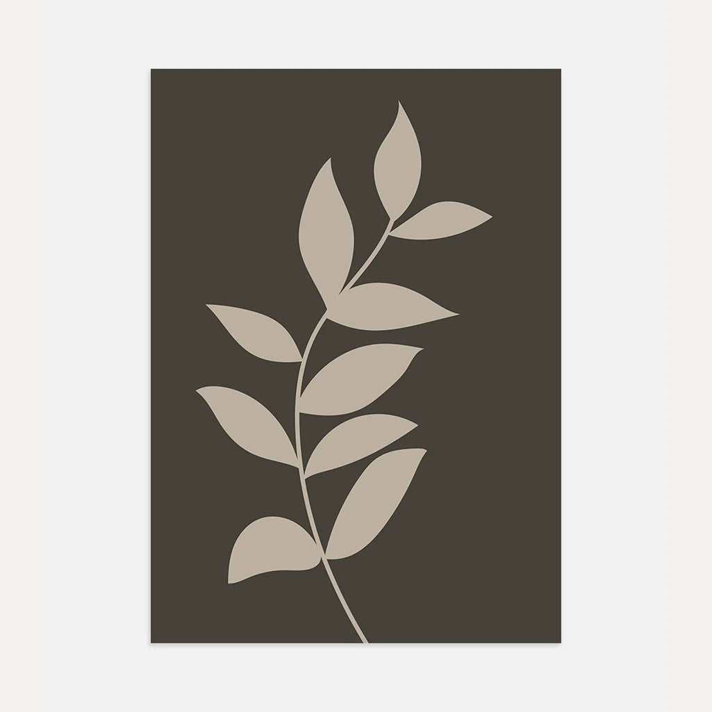 Leaves on Dark Background Poster