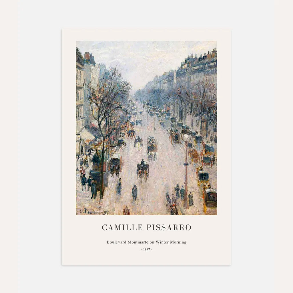 Camille Pissarro Plakat – Boulevard Montmartre w zimowy poranek (1897) | Plakat Portretowy