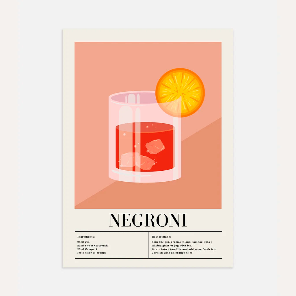 Plakat Szklanka Cocktail Negroni