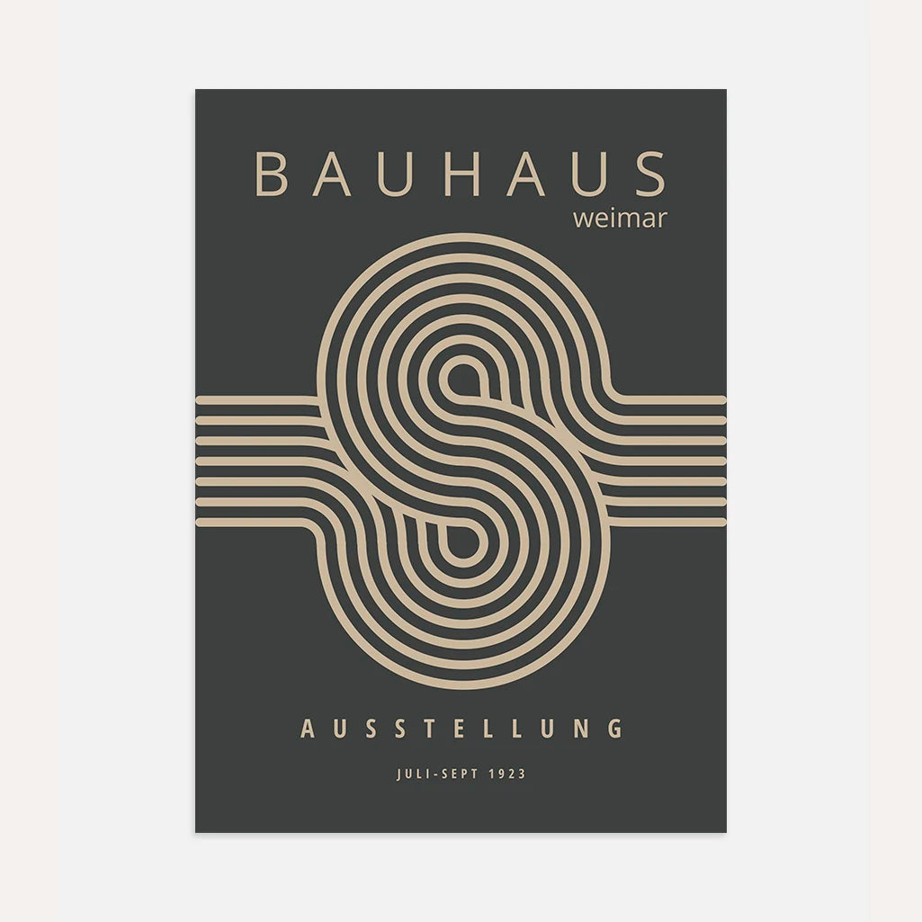 Bauhaus Beż Linie Plakat