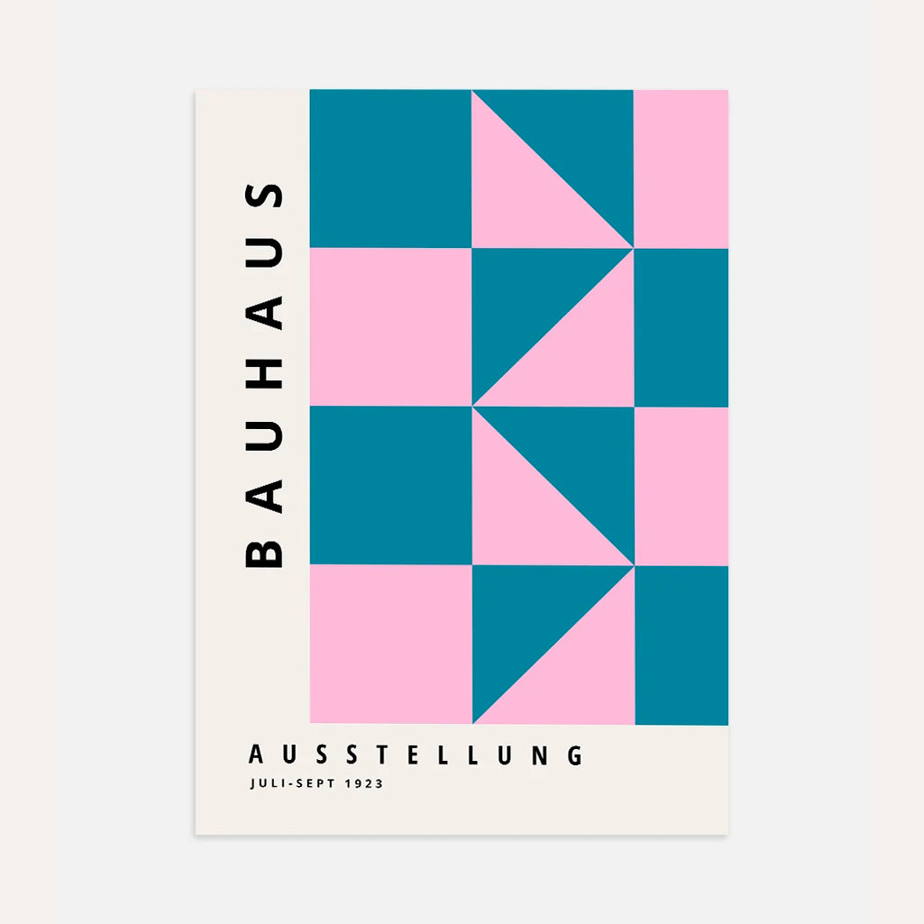 Bauhaus Różowo-Turkusowy Plakat