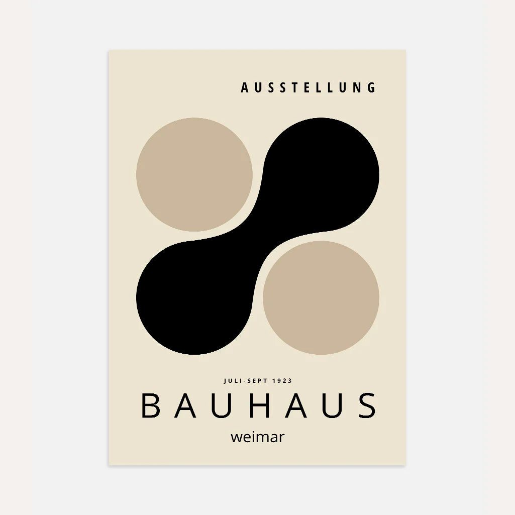 Bauhaus Czerń Beż Formy Plakat