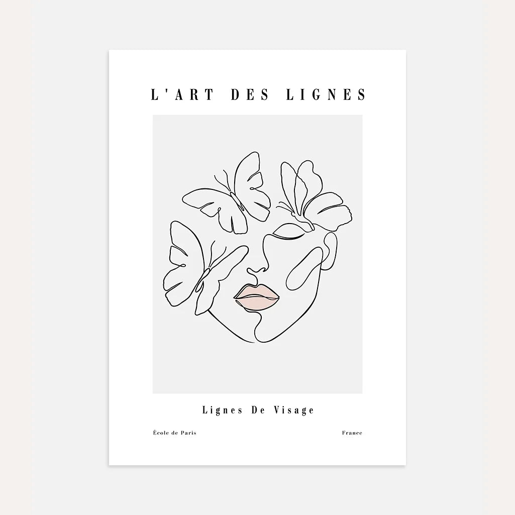 Plakat – Twarz z motylami