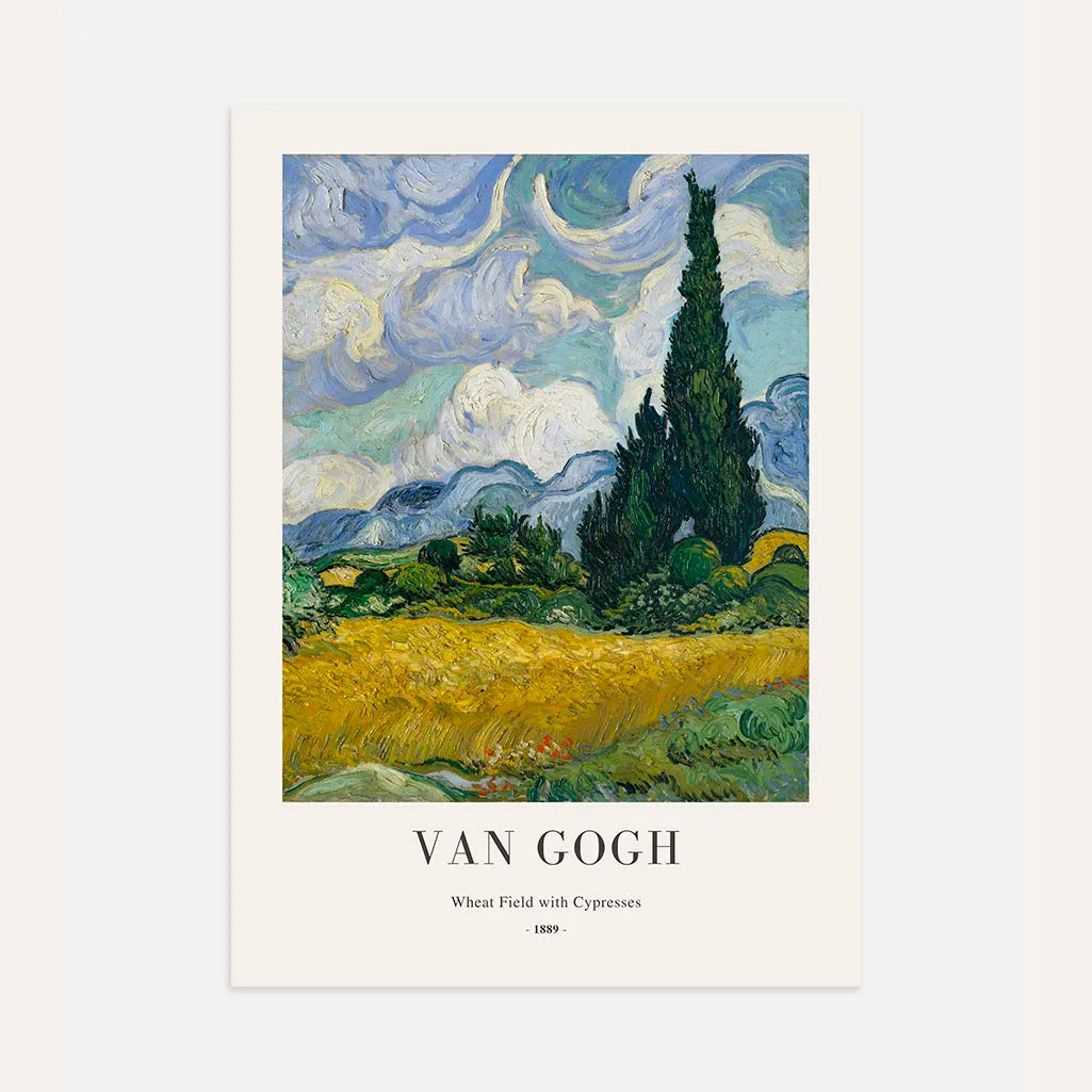 Plakat Vincent van Gogh – Pole pszenicy z cyprysami