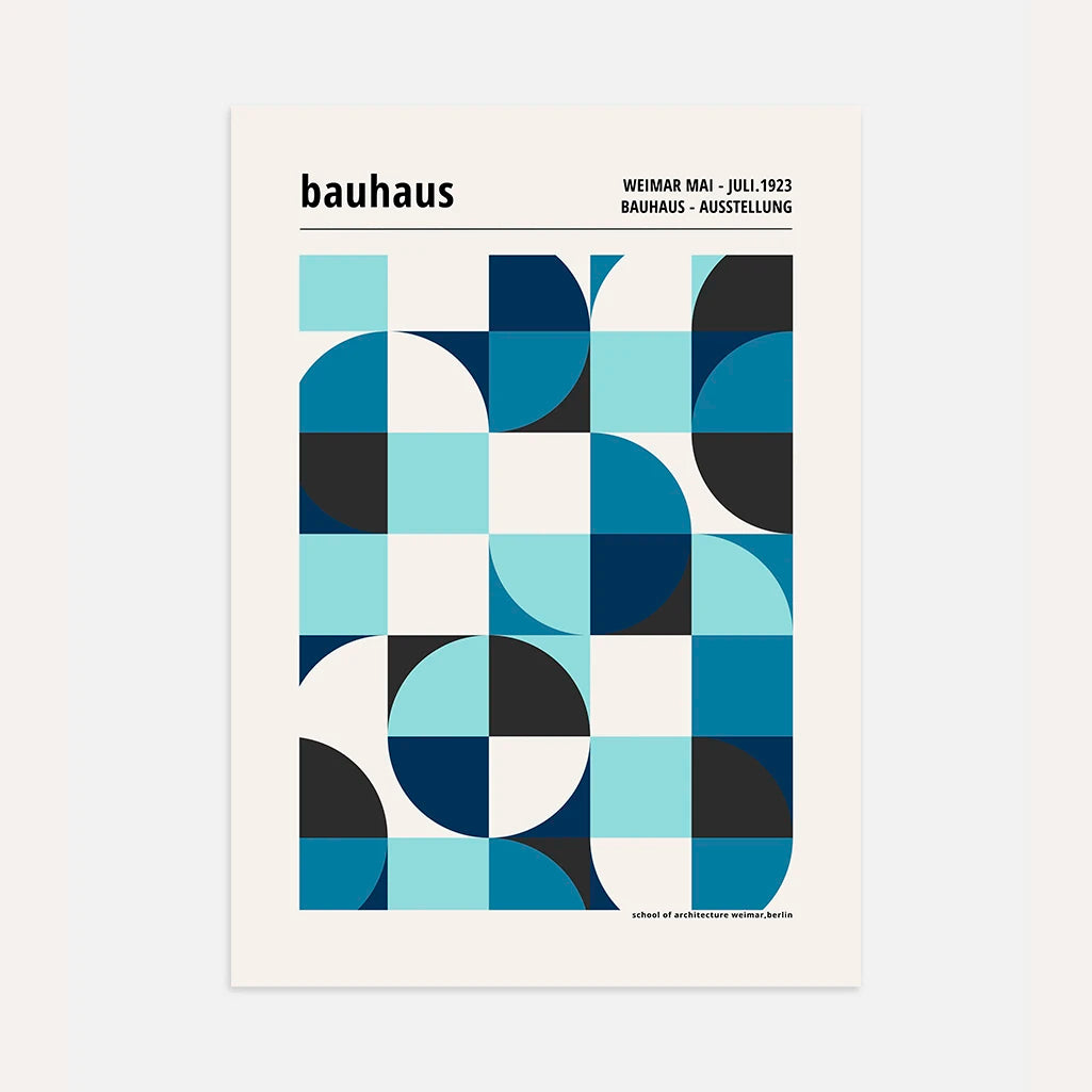 Bauhaus Niebieska Symetria Plakat