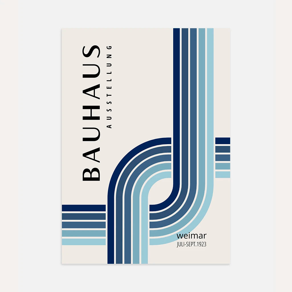 Bauhaus Błękit Gradient Plakat