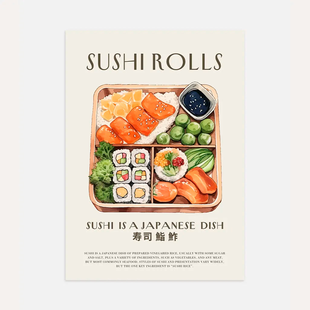 Plakat ilustracja Sushi