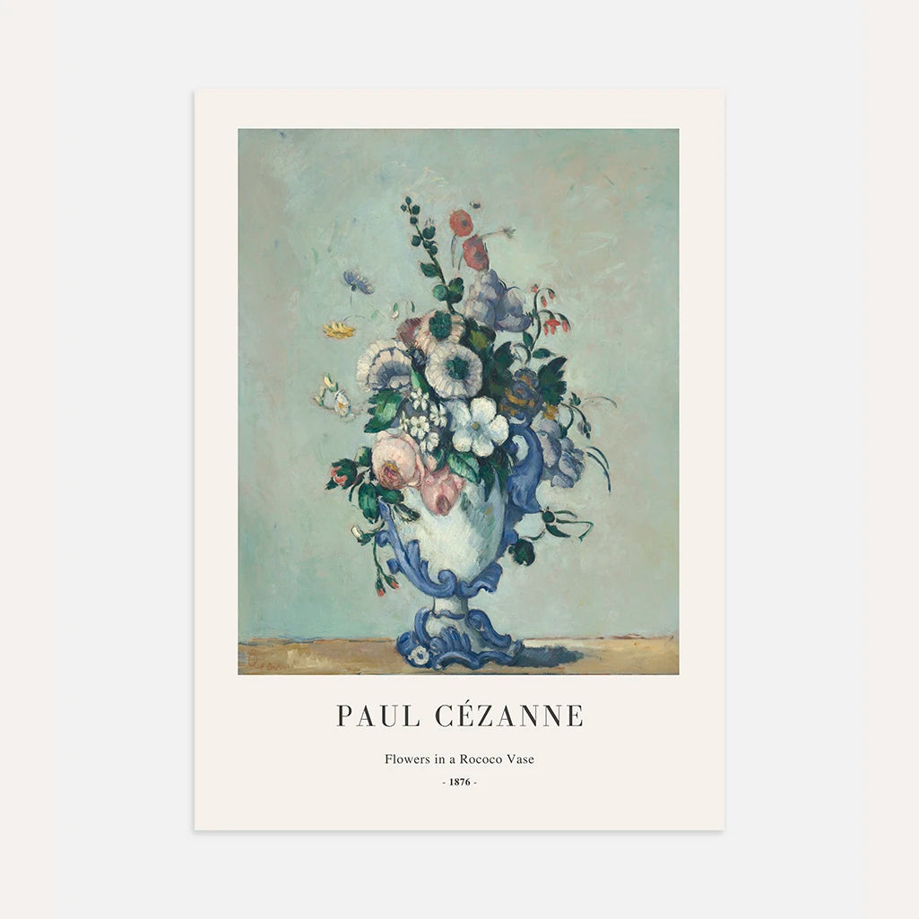 Paul Cézanne Plakat – Kwiaty w wazonie rokokowym (1876)