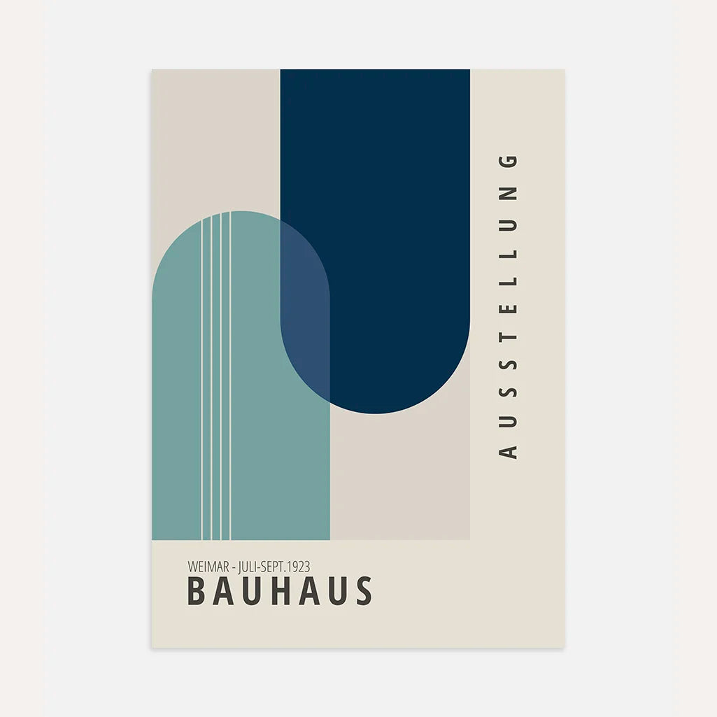 Bauhaus Niebiesko-Beżowy Plakat