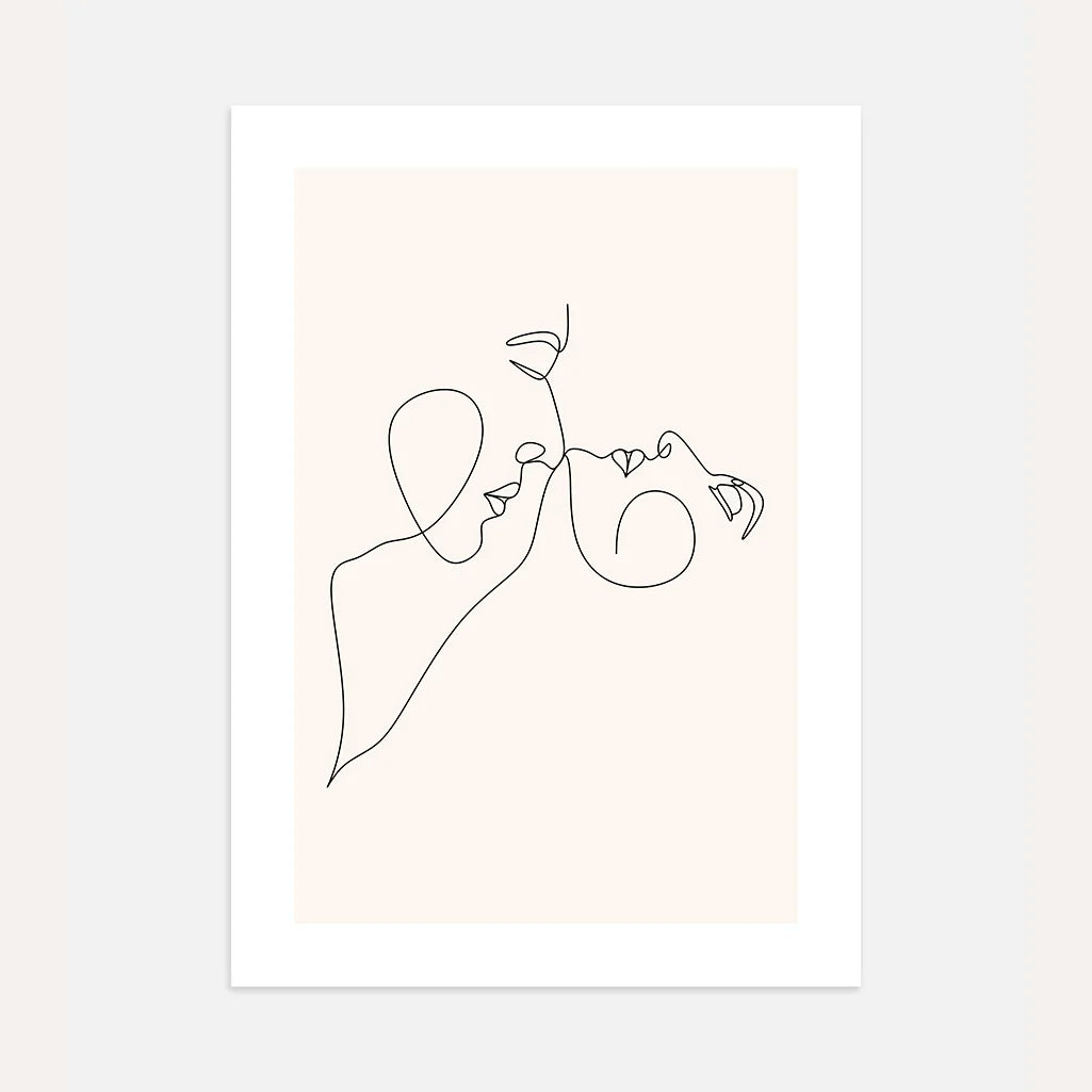 Plakat – Całujące się twarze