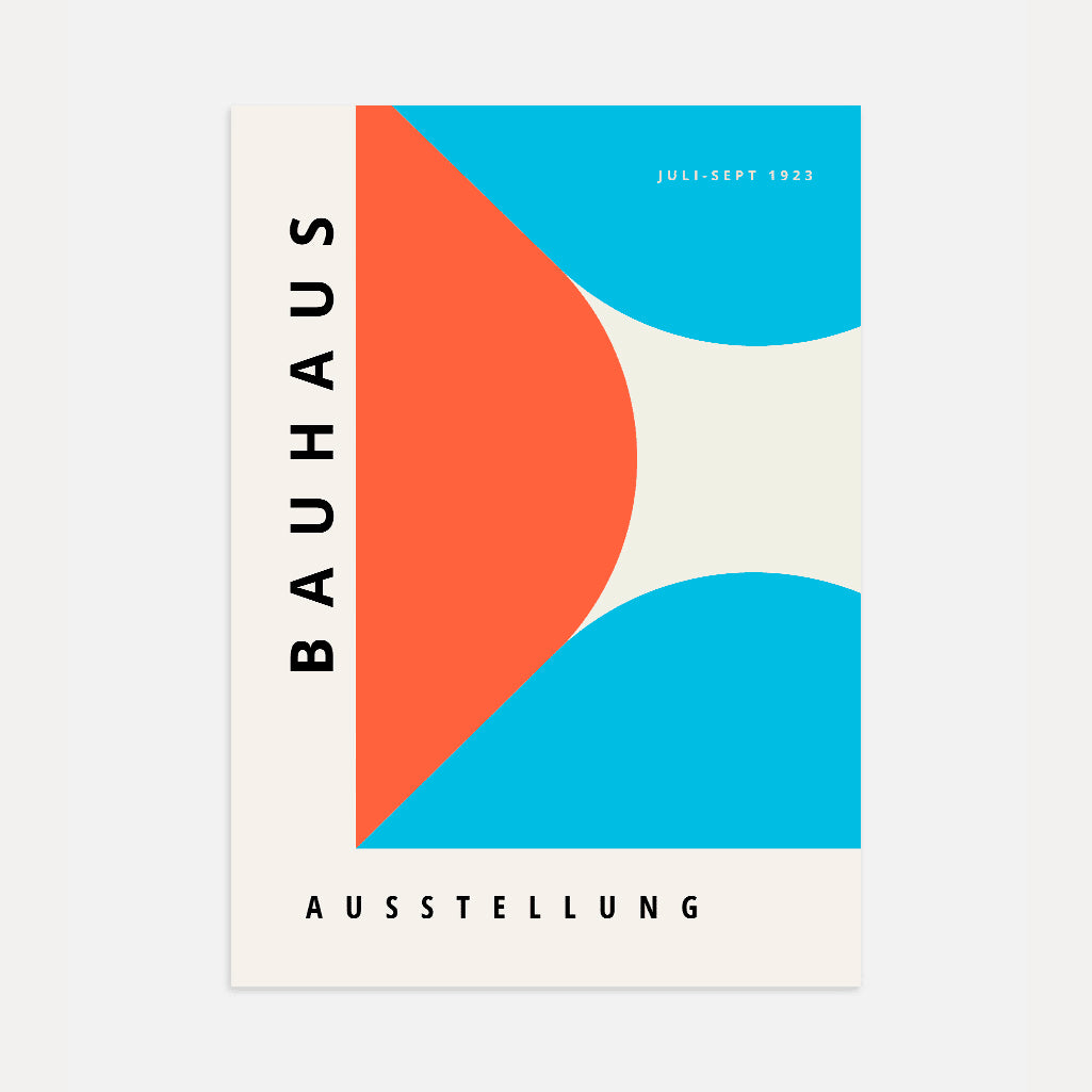 Bauhaus Niebiesko-Czerwony Kontrast Plakat