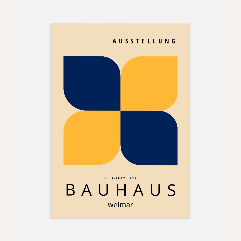 Bauhaus Żółć Granat Plakat