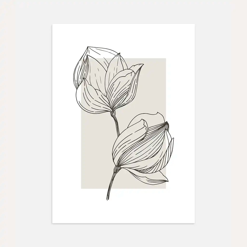 Plakat Botaniczny Linia Magnolia