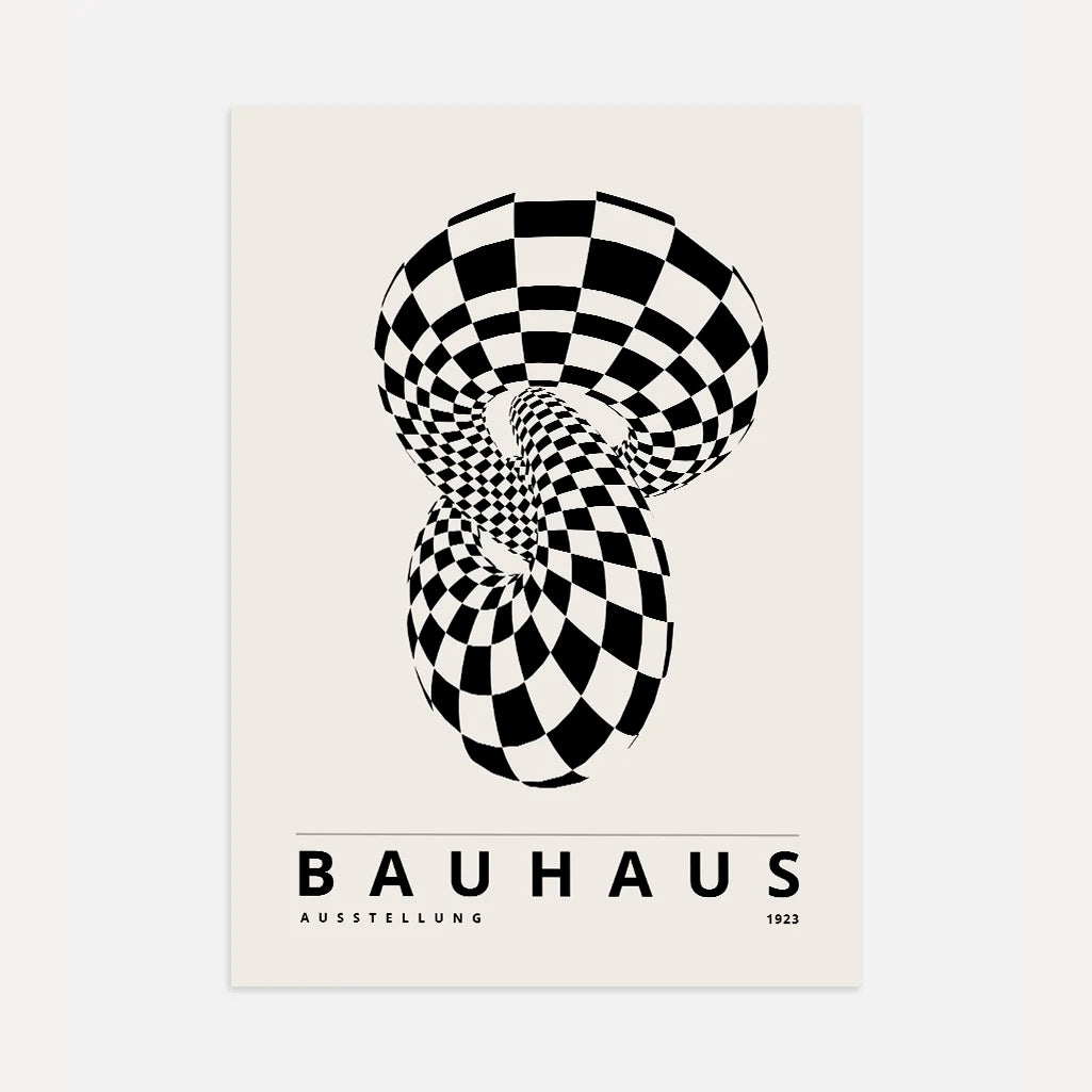 Bauhaus Beżowo-Czarny Plakat