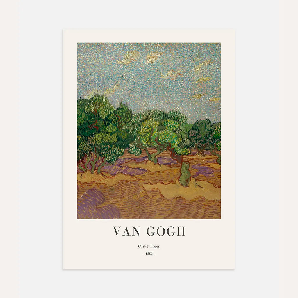 Plakat Vincent van Gogh – Drzewa oliwne, 1889