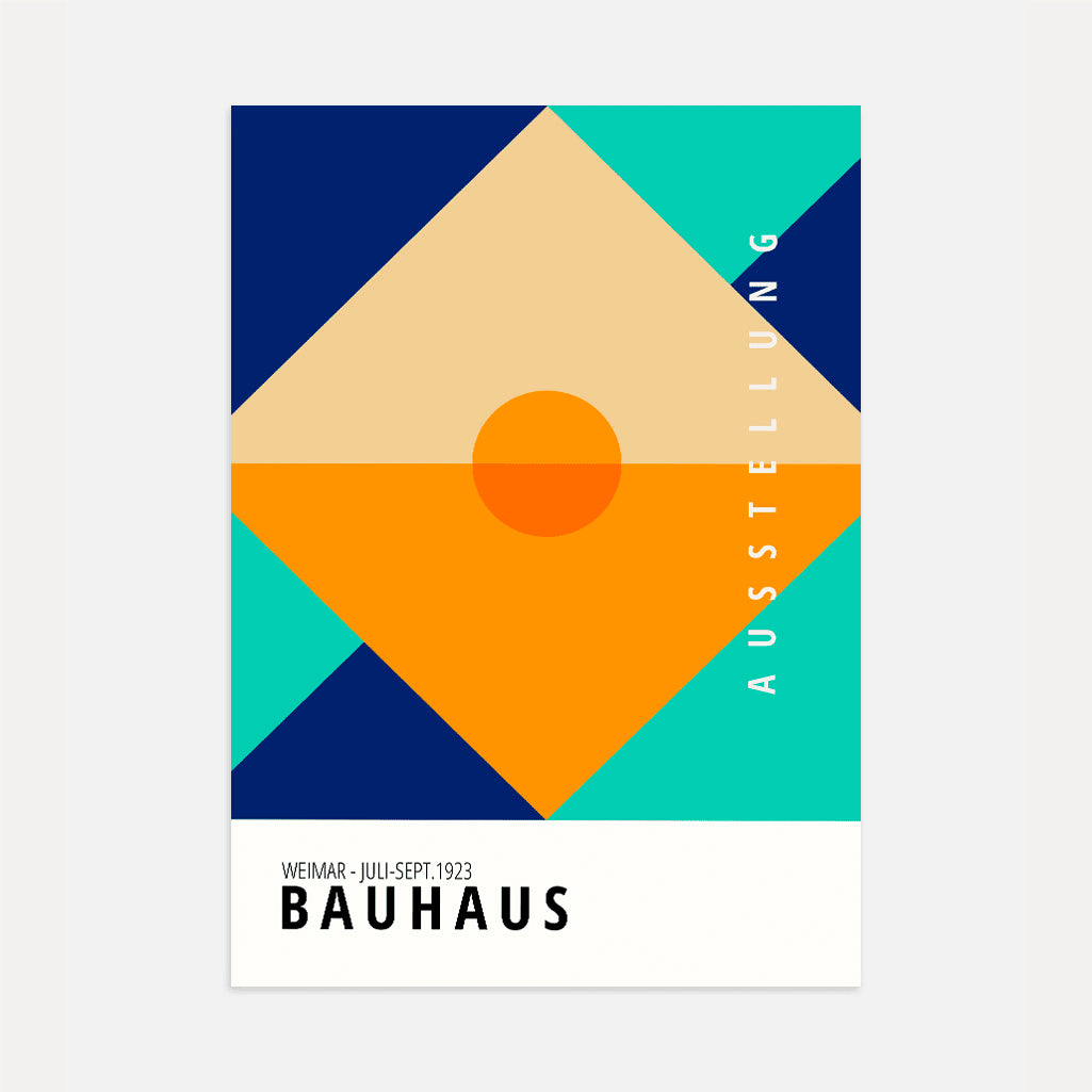 Bauhaus Pomarańczowo-Turkusowy Plakat
