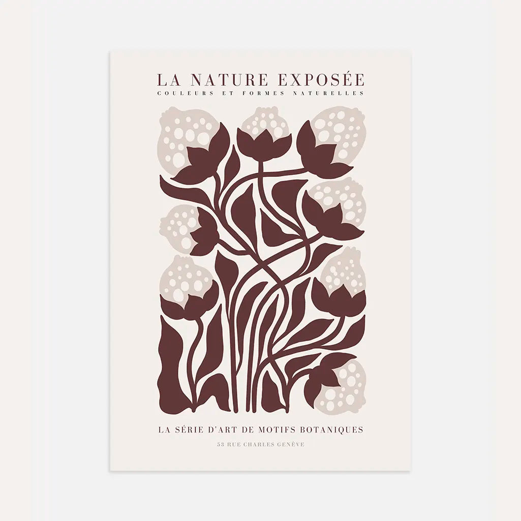 Brown Floral Botanical Poster