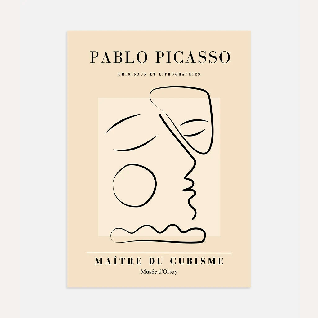 Plakat inspirowany twórczością Pablo Picasso – Profil zadumy
