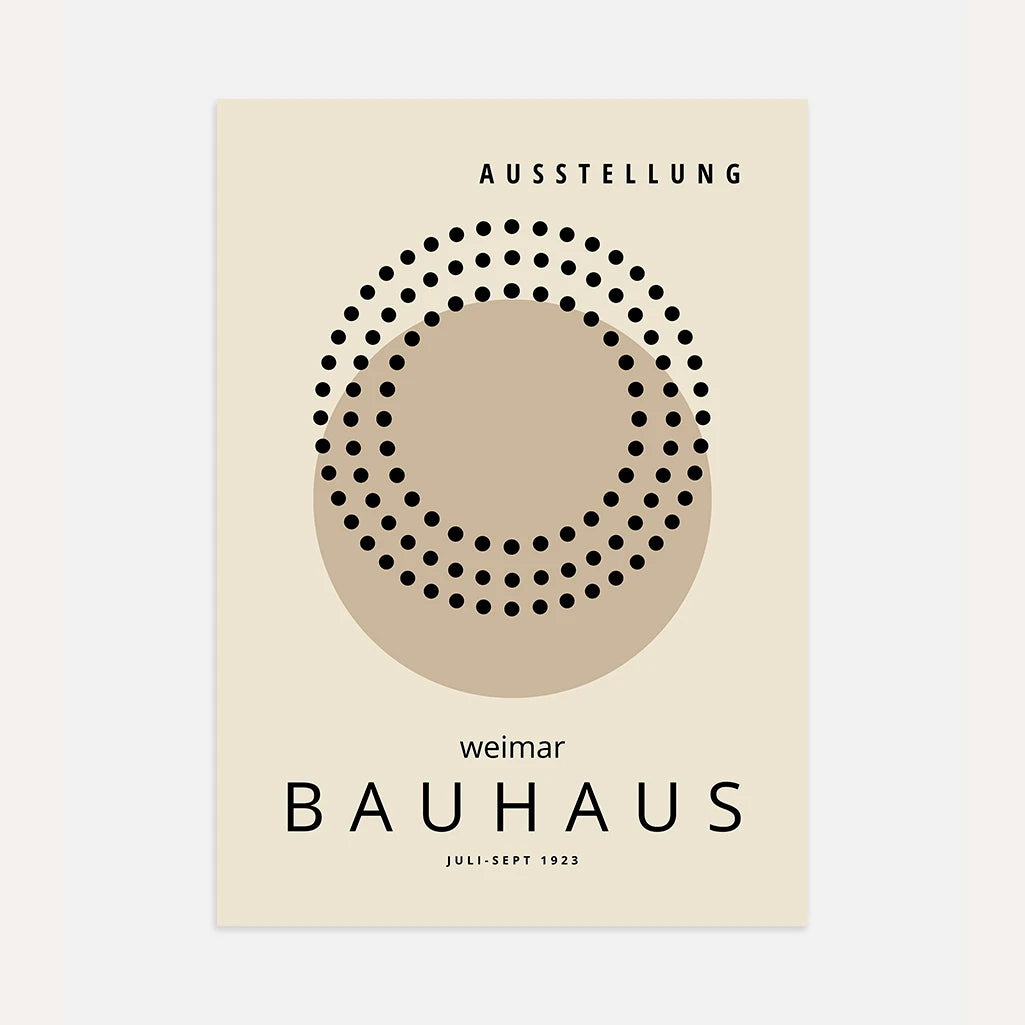 Beżowy Plakat Bauhaus z Kołami