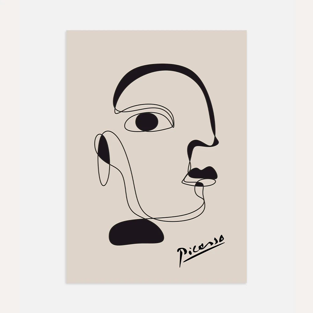 Plakat inspirowany twórczością Pablo Picasso – Linia myśli