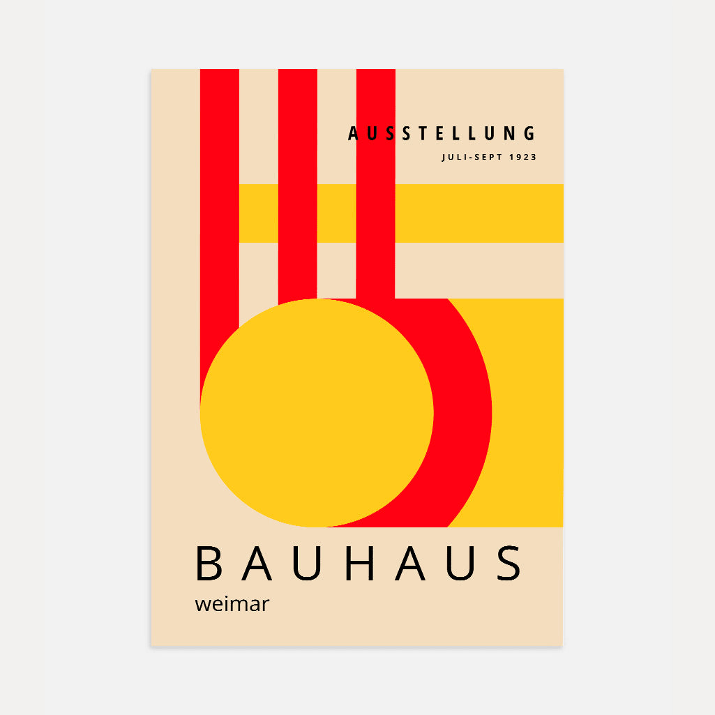Bauhaus Czerwono-Żółta Energia Plakat