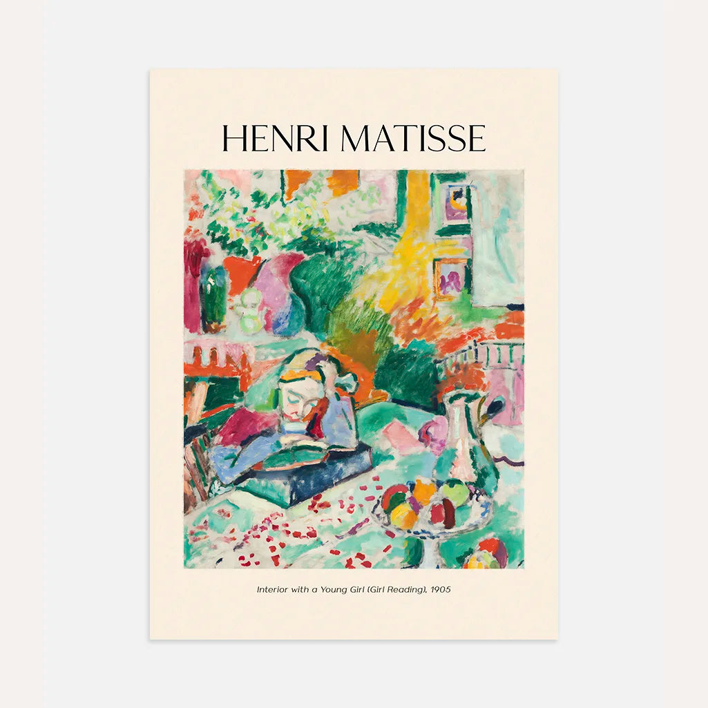 Henri Matisse Plakat – Dziewczyna czytająca we wnętrzu, 1905