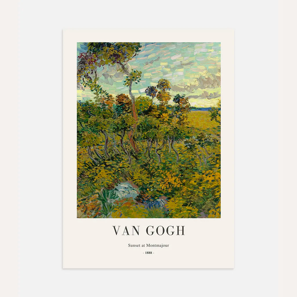 Plakat Van Gogha – Zachód słońca w Montmajour, 1888