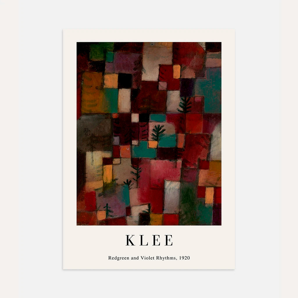 Paul Klee Plakat – Rytmy czerwono-zielone i fioletowe, 1920