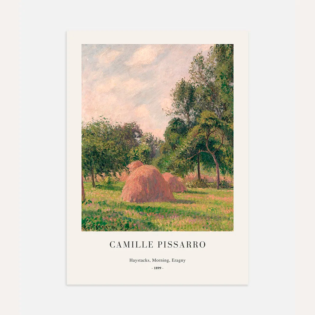Camille Pissarro Plakat – Stogi siana, poranek, Eragny (1899) | Plakat Portretowy