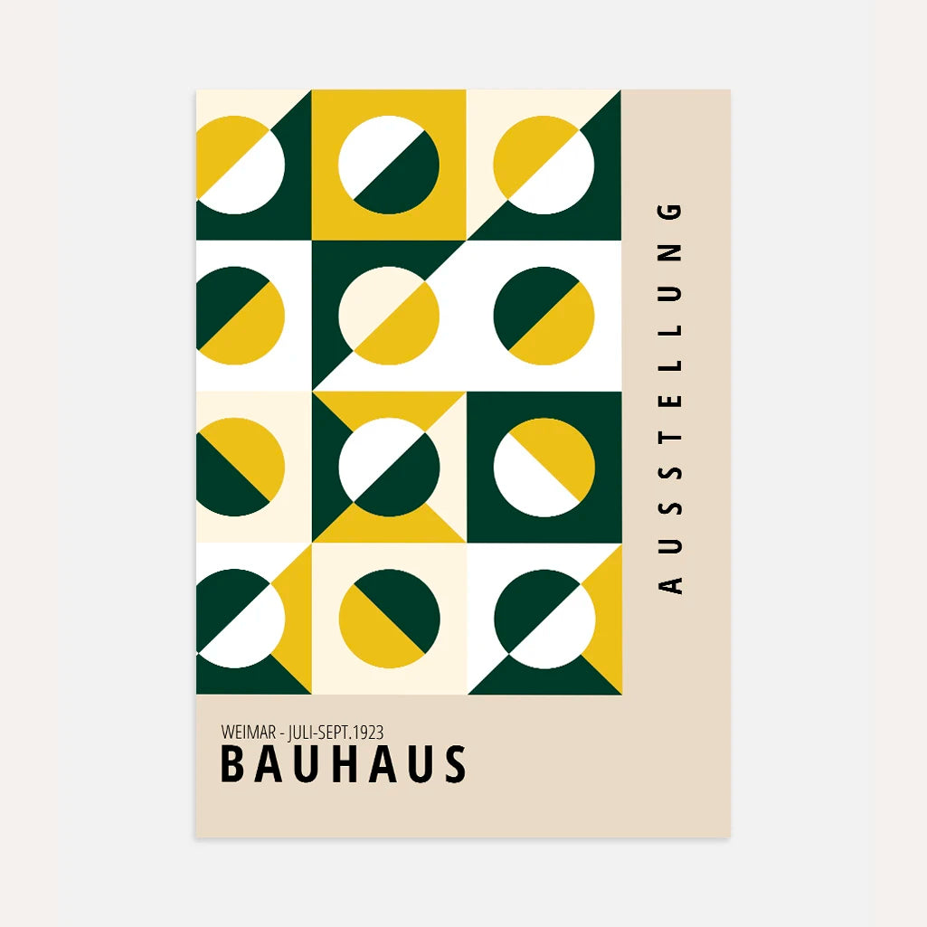 Bauhaus Zieleń Złoto Plakat