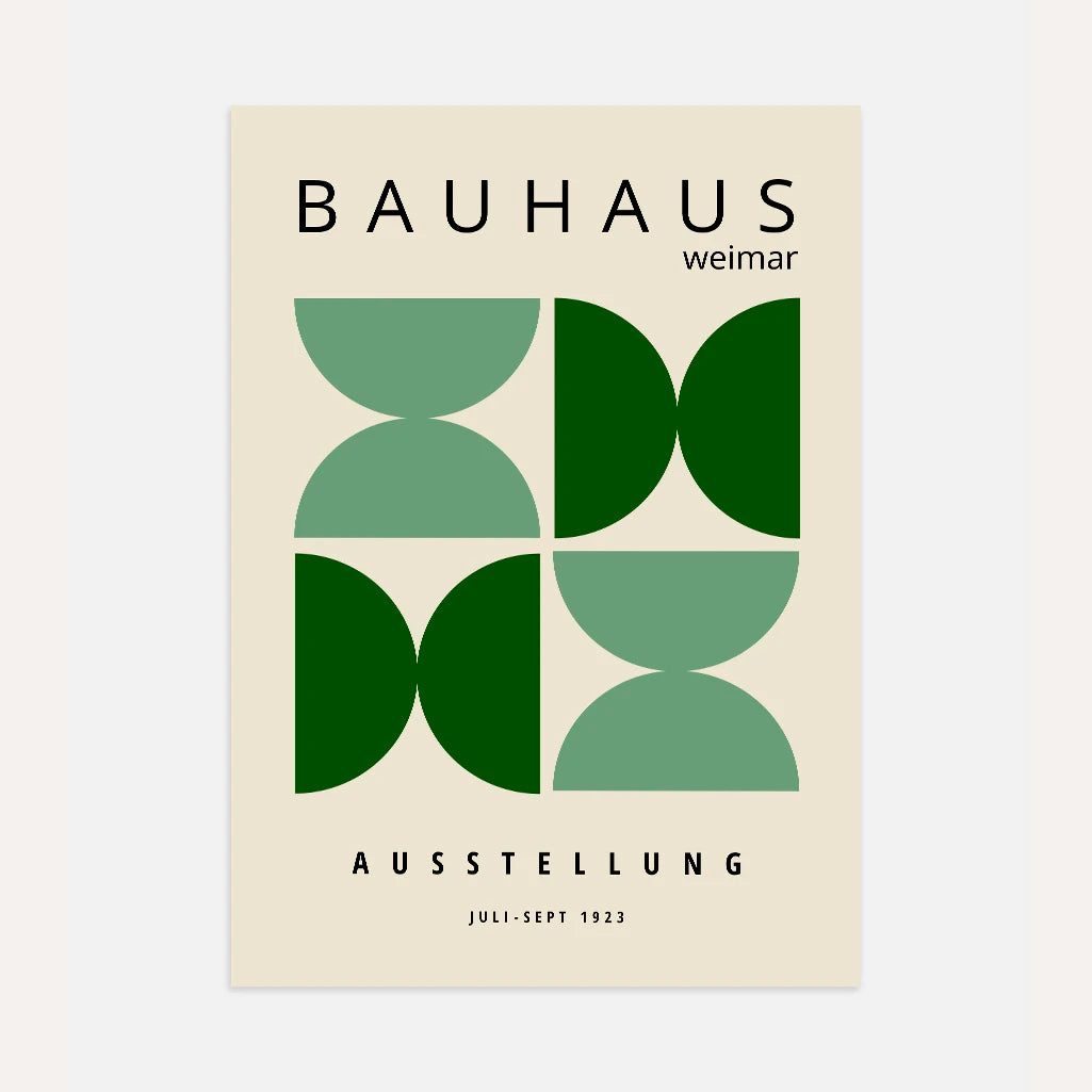 Plakat Bauhaus Zielone Elementy