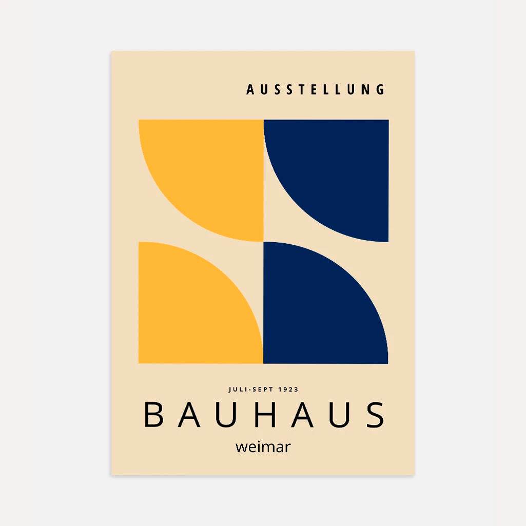 Bauhaus Żółć Granat Plakat