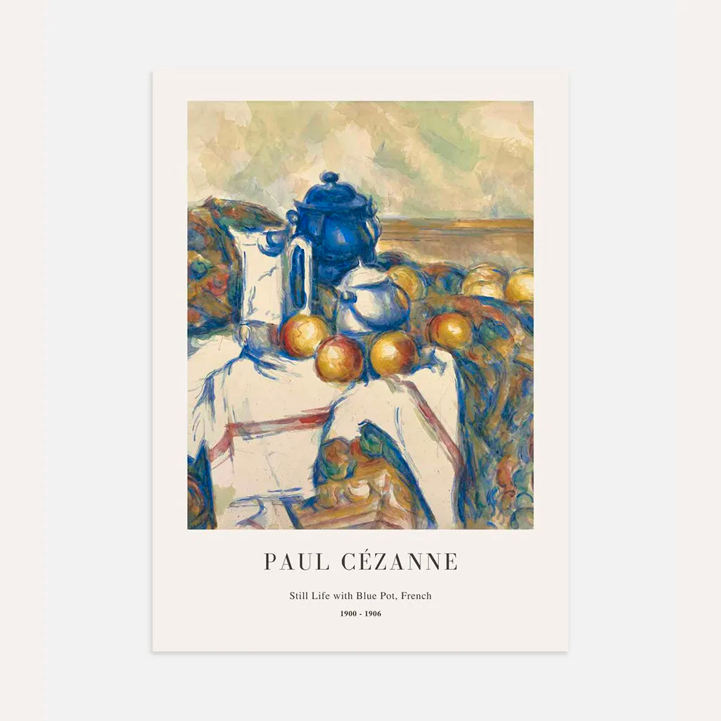 Paul Cézanne – Martwa natura z niebieskim dzbankiem Plakat