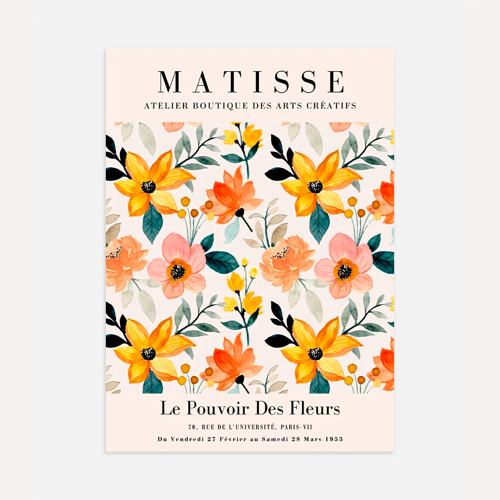 Matisse Orange Tone Flowers Poster