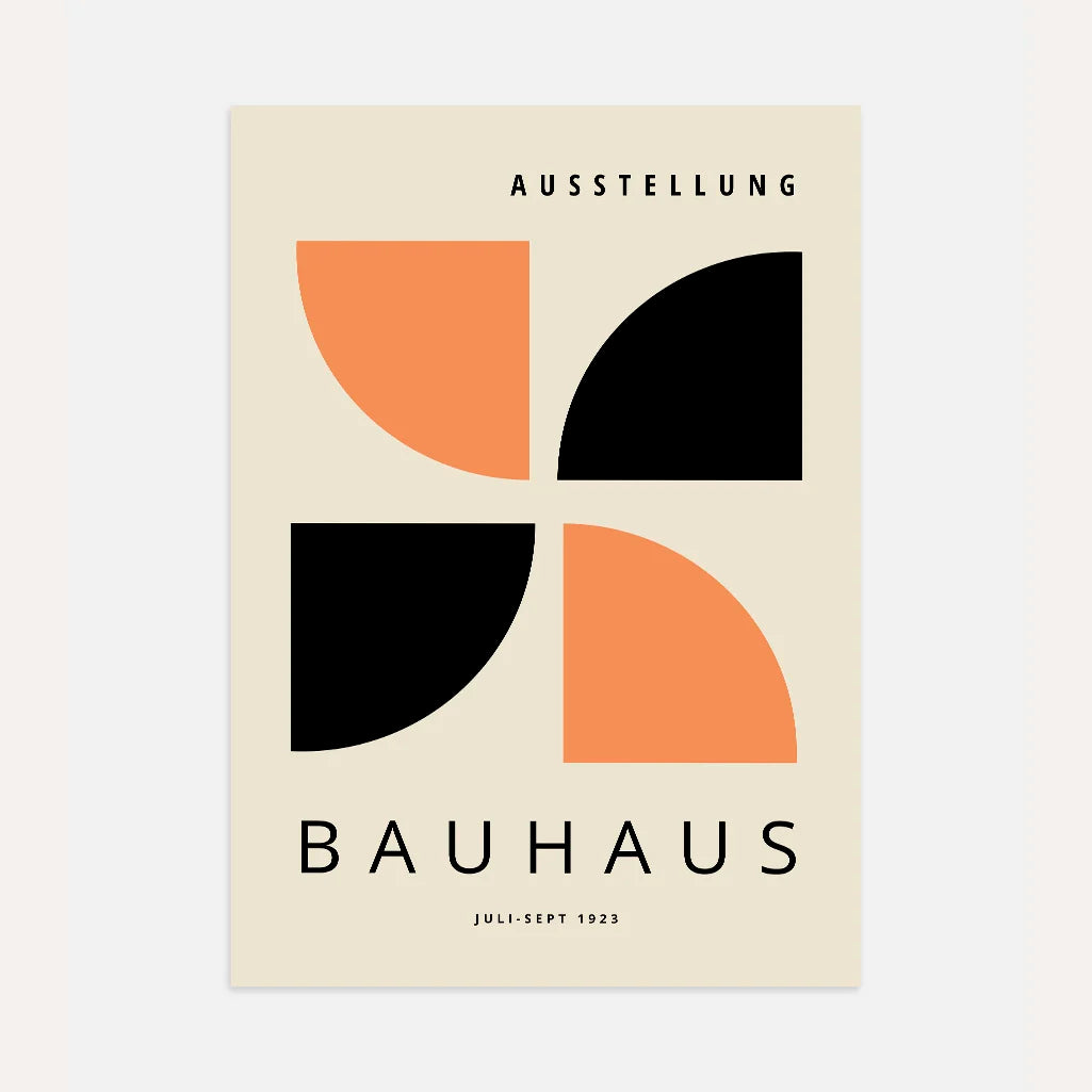 Bauhaus Pomarańcz Czerń Plakat