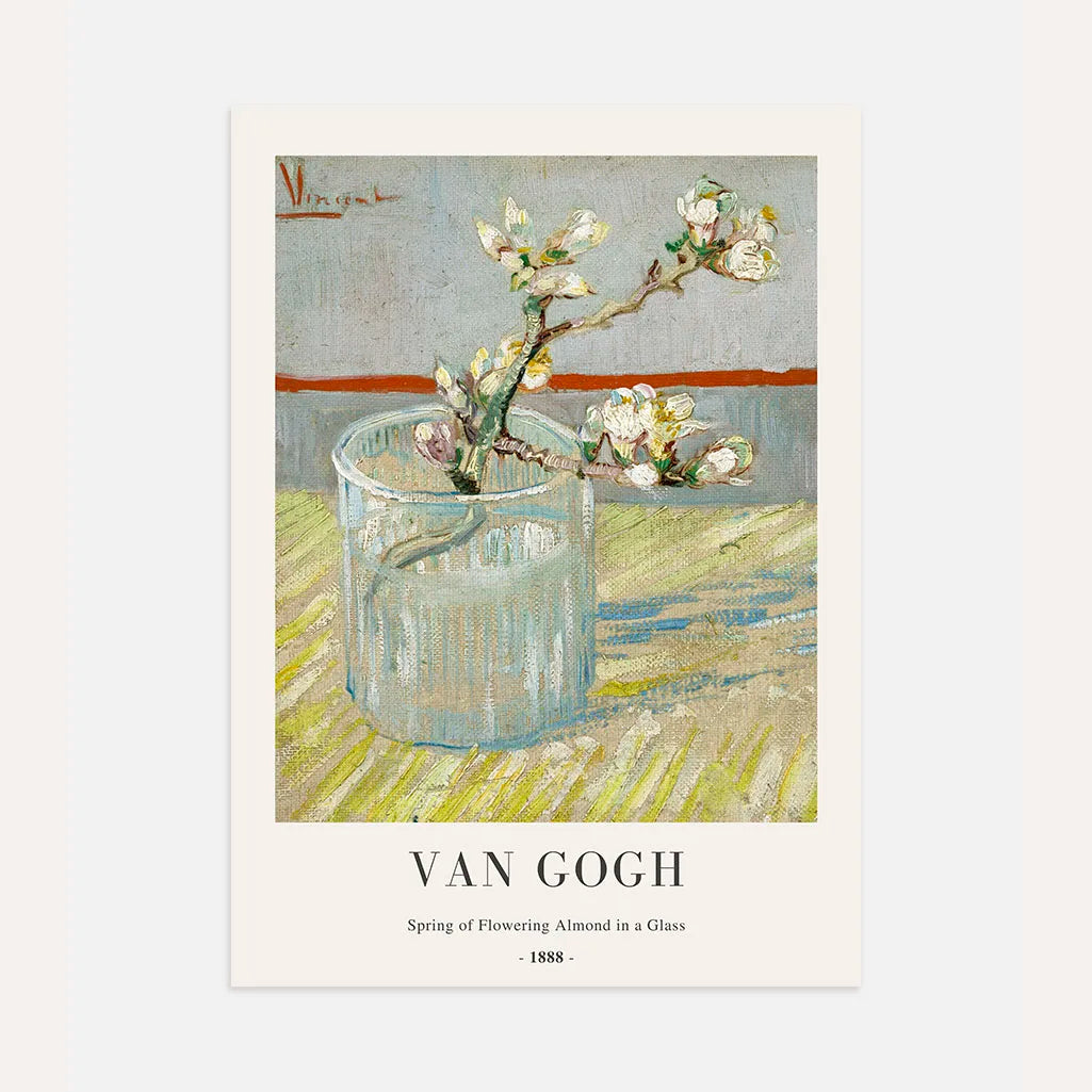 Plakat Vincent van Gogh – Kwitnąca gałąź migdałowca w szkle
