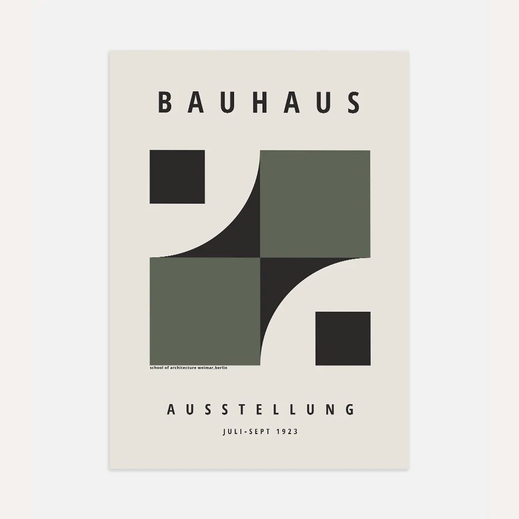 Plakat Bauhaus Zielona Fuzja Form